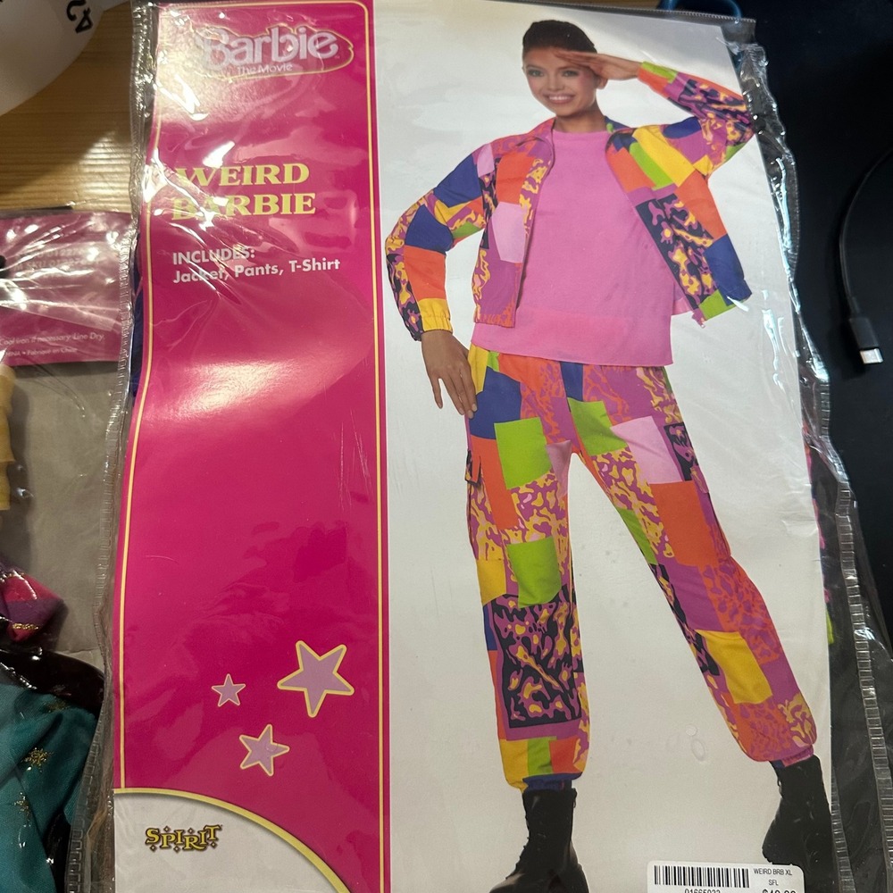 Spirit Halloween Weird Barbie Movie Adult Costume XL 14-16 Jacket Pants Shirt